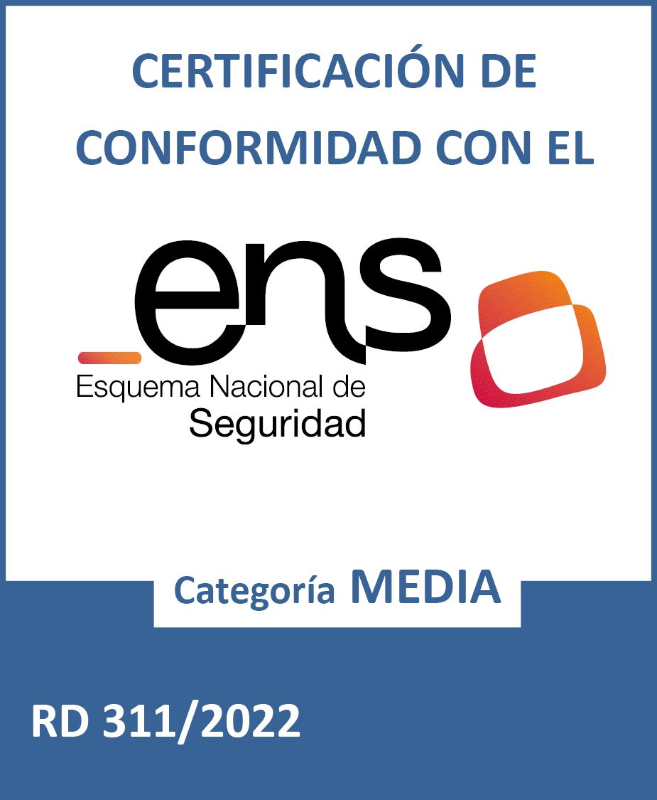 Certificación de conformidad con el Esquema Nacional de Seguridad, categoría media, RD 311/2022