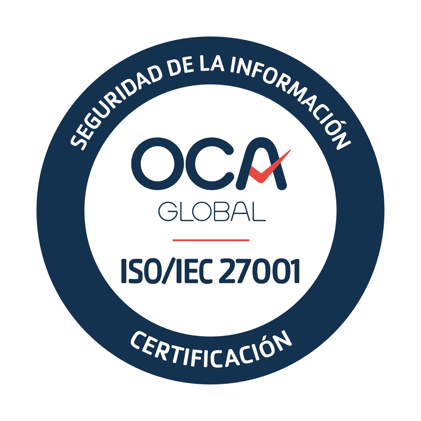 OCA Global — certificación ISO/IEC 27001 de seguridad de la información